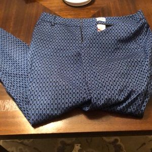 Merona Blue And Black Patterned Dress Pants